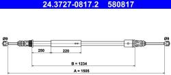 ATE Cablu, frana de parcare ATE 24.3727-0817.2 (24.3727-0817.2)