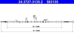 ATE Cablu, frana de parcare ATE 24.3727-3135.2 (24.3727-3135.2)