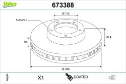 VALEO Disc frana VALEO 673388 (673388)