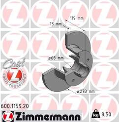 ZIMMERMANN Disc frana ZIMMERMANN 600.1159. 20 (600.1159.20)