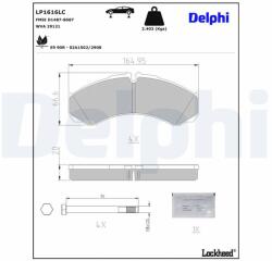 DELPHI set placute frana, frana disc DELPHI LP1616LC (LP1616LC)