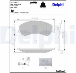 DELPHI set placute frana, frana disc DELPHI LP1954LC (LP1954LC)