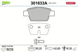 VALEO set placute frana, frana disc VALEO 301633A (301633A)