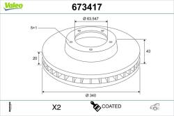VALEO Disc frana VALEO 673417 (673417)
