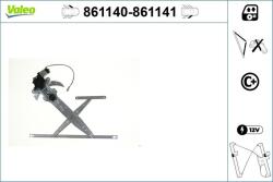 VALEO Mecanism actionare geam VALEO 861141 (861141) - automobilus