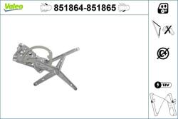 VALEO Mecanism actionare geam VALEO 851865 (851865)