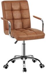 Yaheetech Ergonomikus Irodai Szék Forgószék Levehető Kartámaszokkal Magasságállítható Műbőr Számítógépes Szék Retro Barna