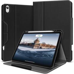 HOLIMET iPad Air 4/5. gen. 10, 9" tok toll tartóval, PU bőr - fekete