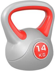 SPORTNOW 14 kg-os vörös kettlebell ergonomikus markolattal erősítő edzéshez, konditermi súlyzós gyakorlatokhoz