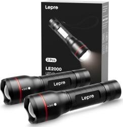 Lepro LE2000 LED zseblámpa, 5 móddal, zoomolható - 2 db (LE2000)