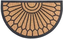 Hanse Home Kókusz és Gumi Félkör Lábtörlő Bel- és Kültérre - Csúszásmentes Szennyeződésfogó Szőnyeg, Ornament Mintás, Időjárásálló - 45x75 c