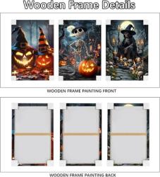 HALFLEMART Halloween vászonkép szett kerettel - 3 részes, 50x70 cm
