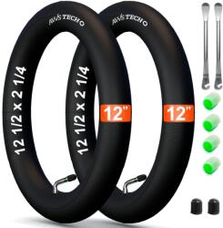 AVVS tech Belső Gumi 10 és 12 Colos Kerékhez 45° és 90° AV Szelepes Gyerekkocsikhoz, Gyerekbiciklihez és E-Rollerhez, 10x2.0 (54-152), 12 1/