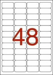 APLI Etikett, 45, 7x21, 2 mm, poliészter, időjárásálló, kerekített sarkú, fehér, APLI, 960 etikett/csomag, (20 lap) (12112) (12112)