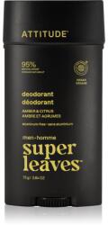 ATTITUDE Super Leaves Men Deodorant deodorant fără aluminiu pentru bărbați Amber & Citrus 75 g