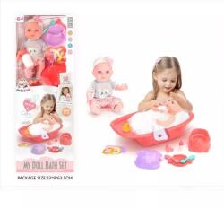 Manyuk Toys Hangot adó játékbaba fürdőkáddal - 30 cm-es (WZB8125-2) - jateknet