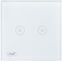 PNI SafeHome DIM202 dupla kapcsoló érintéssel és fényerőszabályzóval, 2X700W, Live Wire, nulla nélkül, üveg (PNI-DIM202)