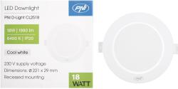 PNI D-Light CL2518 18W LED spotlámpa, süllyesztett, kerek, 220, 7*28, 9mm, 6400K, 230V tápegység, 1980 lm, fehér (PNI-CL2518)