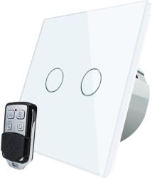 LIVOLO Érintőpaneles dupla kapcsoló, Wireless, Távirányító, Fehér (VL-C7-C2/702R-11)