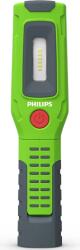 Philips Xperion 3000 Pillar X30PILLX1 újratölthető LED-es zseblámpa, 3 mágnes, forgófej, 5W + 1W reflektor, 500 lm, 3.7V 2500 mAh akkumulátor, USB-C, IP20, zöld/szürke