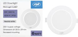 PNI D-Light CL2507 6W LED spotlámpa, süllyesztett, kerek, 120, 5*28, 4mm, 4200K, 230V tápegység, 660 lm, fehér (PNI-CL2507)