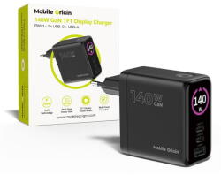 Mobile Origin Incarcator de retea 140W GaN PW21 2x USB-C+USB-A, negru, 5A, 300640 (MO-140WDCH-PW21) - pcone