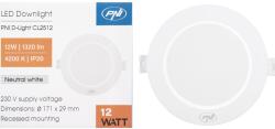 PNI D-Light CL2512 12W LED spotlámpa, süllyesztett, kerek, 170, 7*28, 45mm, 4200K, 230V tápegység, 1320 lm, fehér (PNI-CL2512)