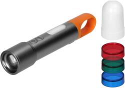 Virone LED zseblámpa, SMD + COB Virone LT-18, 10W + 2W, 350 lm, zoom, akkumulátor 1200 mAh, USB-C, színes borítók