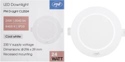 PNI D-Light CL2524 LED spotlámpa 24W, beépített, kerek, 296*29, 1mm, 6400K, tápegység 230V, 2640 lm, fehér (PNI-CL2524)