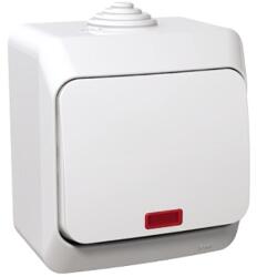 CORINT Schneider Cedar Plus WDE000571 keresztkapcsoló, IP44 fehér, világítással, felületre szerelhető (SCH-WDE000571)