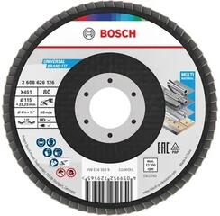 Bosch Disc lamelar pentru slefuit Bosch X451 Conic | 115 mm x 22, 23 mm | Granulatie: 80 | 15 buc (2608626169)