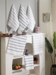  Hermia Kitchen Towel Set (6 Pieces) White Grey Black Mozaik