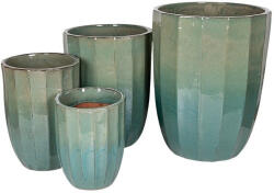  Harlow Rib Vase Kerámia Növénytartó Szett Mentazöld 31x40-56x71cm S4 (EC-503060)