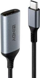 Lindy Converter Lindy Type C to DisplayPort 8K60, latime de banda suportata 32.4Gbps, Maximum Input Resolution 7680x4320@60Hz 3840x2160@120Hz Maximum Output Resolution 7680x4320@60Hz 3840x2160@120 (LY-43426