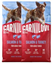 CARNILOVE Active Dog Salmon and Turkey Adult 2x12 kg lazac és pulyka, felnőtt kutyák számára