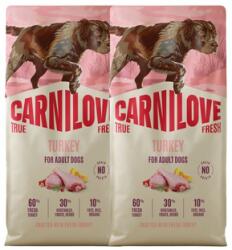CARNILOVE True Fresh Dog Turkey Adult 2x12 kg száraz táp friss pulykával felnőtt kutyák számára