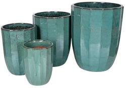  Harlow Rib Vase Kerámia Növénytartó Szett Türkiz 31x40-56x71cm S4 (EC-503100)