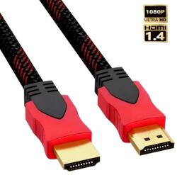 viaLAN 30 m-es nagysebességű 1.4 HDMI M/M kábel nylonszövet borítással