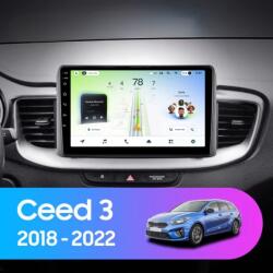  Autó navigáció Teyes CC4L DTS Kia Ceed 3 2018-2022 6+64GB 10.2" QLED Qualcomm 2Ghz, Android 4G Bluetooth 5.1 DSP