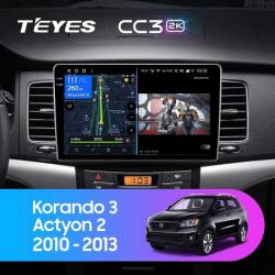 Autó navigáció AI asszisztenssel Teyes CC4 PRO SsangYong Actyon 2 2010-2013 8+128GB 9.5" QLED, Android 13, 5G, 7.1 DSP, CarPlay