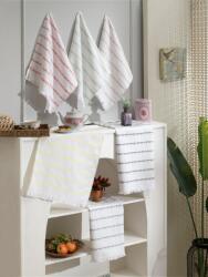  Hermia Kitchen Towel Set (6 Pieces) White Grey Green Yellow Red Nabız