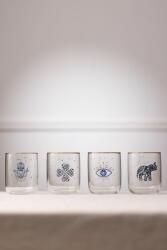  Hermia Glass Set (4 Pieces) Gold Transparent Lucky 280