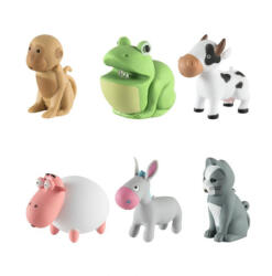 Somogyi Elektronic Kft SOMOGYI Home Kids LED ANIMALS állatfigurás kulcstartó, műanyag, hang- és fényhatás, 12 db (LED ANIMALS)