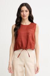 Twinset női vászon top - barna 40