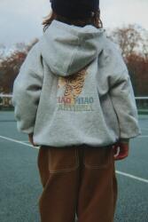 Konges Sløjd cipzáras melegítőfelső kapucnival gyerek pamuttal LOU SWEAT ZIP HOOD GOTS - szürke 116