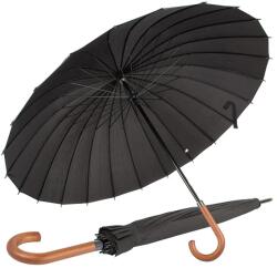  Nagy fekete esernyő 105 cm-es kupolával, 24 bordával