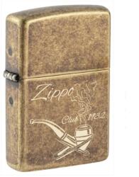 Zippo Pipe Club 1932 Antique Brass pipaöngyújtó - antik sárgaréz, gravírozott mintával (Z-155142)
