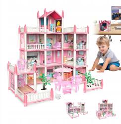  Babaház 4 Emelet 11 Szoba Rózsaszín Kreatív Játék Szett Diy (DOM DLA LALEK 4 PIĘTRA 11 POKOI RÓŻOWY )