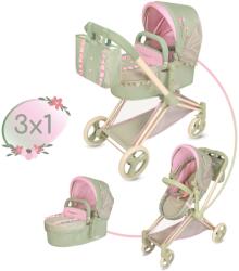 De Cuevas Toys 81768 Botanic 3 az 1-ben összecsukható játék babakocsi táskával (6-81768)