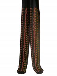 Krebo Lány harisnyanadrág sötétkék virágokkal és szívekkel Méret 128-134cm (SC0127-1)